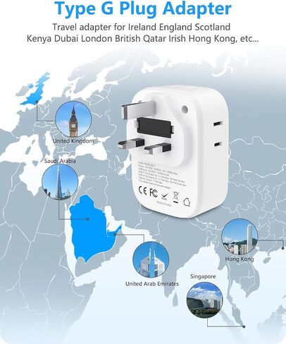 2 Pack European Travel Plug Adapter, LENCENT International Type-C Foldable Power Plug with 4 Outlets, USB C Charger Adaptor, US to Most of Europe EU Iceland Spain Italy France Germany, Cruise Approved in Saudi Arabia