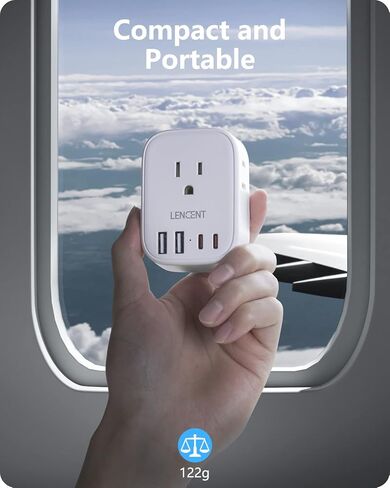 2 Pack European Travel Plug Adapter, LENCENT International Type-C Foldable Power Plug with 4 Outlets, USB C Charger Adaptor, US to Most of Europe EU Iceland Spain Italy France Germany, Cruise Approved in Saudi Arabia