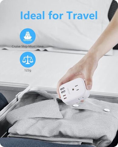 2 Pack European Travel Plug Adapter, LENCENT International Type-C Foldable Power Plug with 4 Outlets, USB C Charger Adaptor, US to Most of Europe EU Iceland Spain Italy France Germany, Cruise Approved in Saudi Arabia