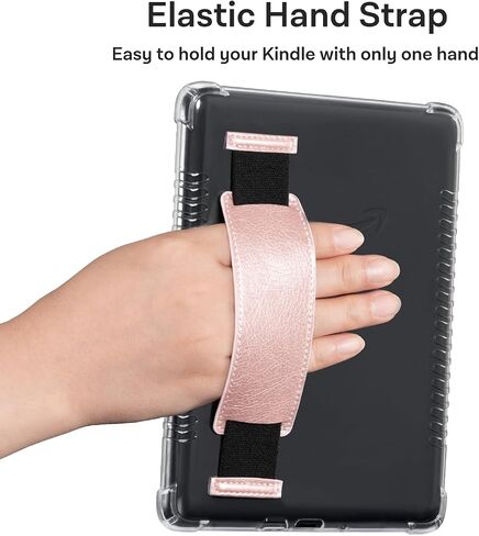 حافظة CoBak الشفافة وحزام اليد لجهاز Kindle Paperwhite الجيل الحادي عشر 2021 والإصدار المميز (6.8 بوصة) - غطاء خلفي من السيليكون خفيف الوزن مقاوم للخدش. حماية واضحة تمامًا in Saudi Arabia