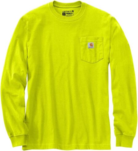 Carhartt Men's Loose Fit Heavyweight Long-Sleeve Pocket T-Shirt, Mocha Heather in Saudi Arabia