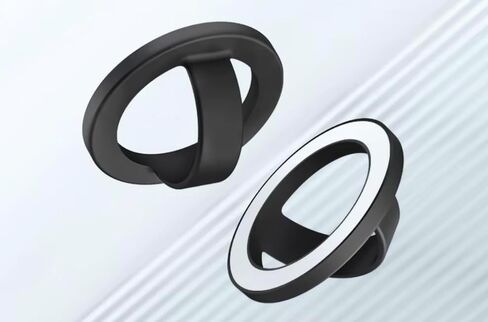 Magnetic Phone Grip Holder with Removable Silicone Finger Loop Ring, Soft & Comfortable for iPhone 16/15/14/13/12 Pro Max/Plus, Anti-Drop Secure Grip, Universal Adhesive Metal Ring Included (Black) in Saudi Arabia