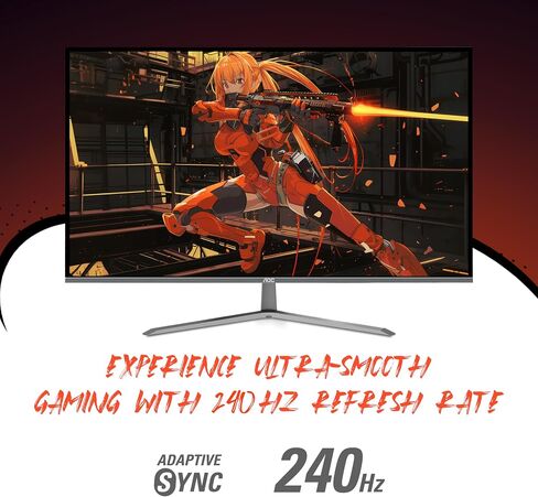 AOC Q32G11ZNE 32" Frameless Gaming Monitor QHD 2560 x 1440, 240Hz, 0.5ms Response time, HDR Ready, Console Gaming Ready, 3-Year Zero Dead Pixel Guarantee, Black in Kuwait