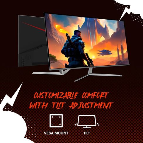 AOC Q32G11ZNE 32" Frameless Gaming Monitor QHD 2560 x 1440, 240Hz, 0.5ms Response time, HDR Ready, Console Gaming Ready, 3-Year Zero Dead Pixel Guarantee, Black in Kuwait