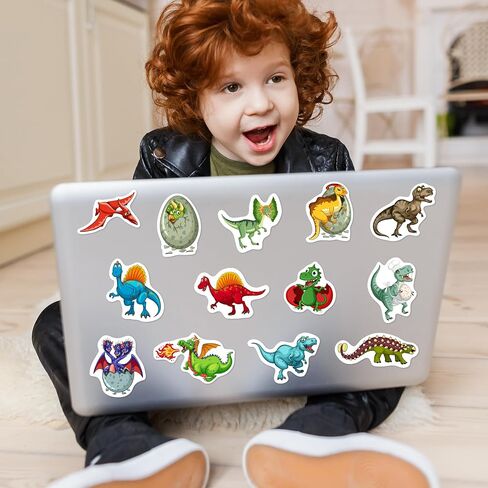 51PCS Cartoon Dinosaur Water Bottle Stickers for Kids, Cute Dino Animals Waterproof Vinyl Laptop Decals, Kids Teens Adults Scrapbook Skateboards Mugs Luggage Phone Cases Decorative Sticker Packs in Saudi Arabia