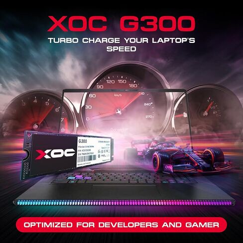 XOC G300 512GB Gen3 NVMe SSD, M.2 PCIe 3.0, Up to 3500 MB/s Read & 3200 MB/s Write, High-Speed Storage Solution for Gaming, Content Creation, and Everyday Computing - Compact Form Factor for Laptops in Saudi Arabia