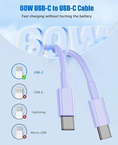40W Dual Port iPhone 16 15 Pro Max Charger Fast Charging,2Pack Dual Port USB C Charging Block with 4Pack 10FT USB C to C Fast Charger Cord Long Compatible for iPhone 16/15 Plus/15 Pro Max/iPad Pro in Saudi Arabia