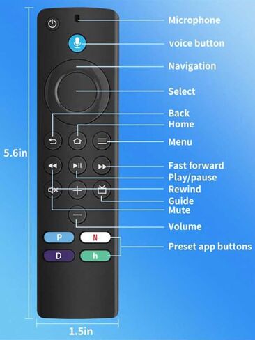 Replacement for NS-RCFNA-21 Voice Remote Control with Four Shortcut Keys, Compatible with Firefly Smart Tv and Fit for All Smart Tvs from Insignia/Toshiba/Pioneer in Saudi Arabia