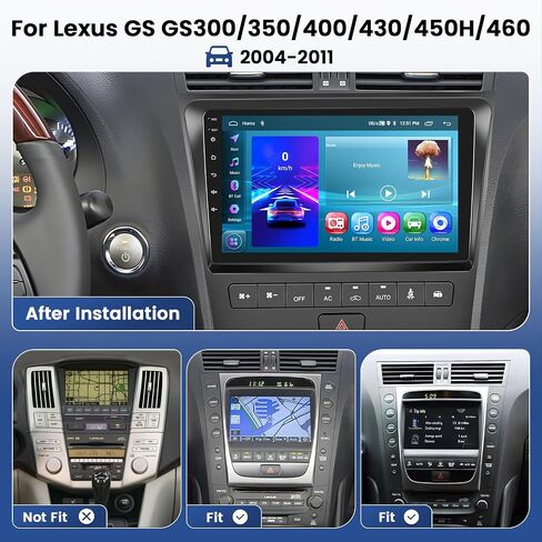 ستيريو سيارة Android 13 لسيارة Lexus GS GS300/350/400/430/450H/460 2004-2011 مجموعة أدوات قياس الراديو، Carplay Android Auto اللاسلكي، راديو سيارة بشاشة تعمل باللمس 9 بوصة مع نظام تحديد المواقع واي فاي، كاميرا احتياطية بلوتوث (2 + 64 جيجابايت) in Saudi Arabia