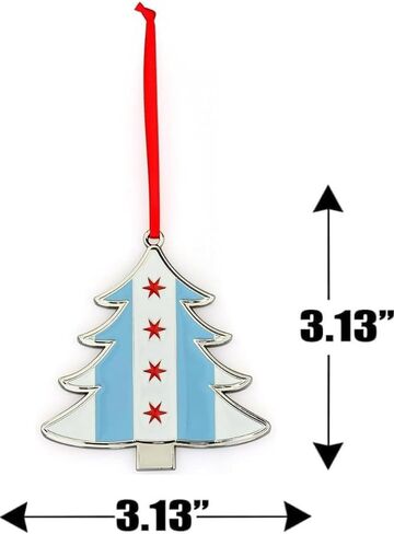 City of Chicago Flag Snowflake Christmas Ornament in Saudi Arabia