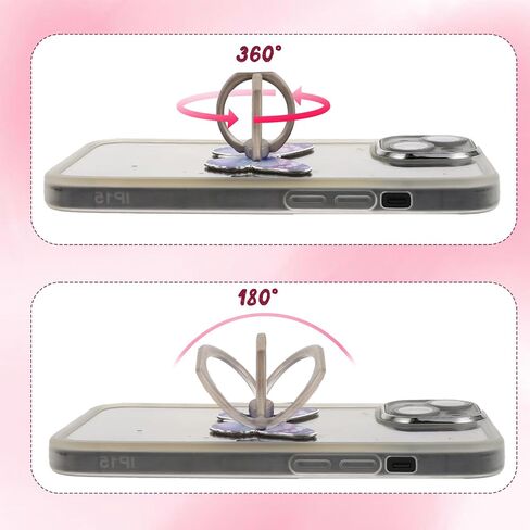4 Pcs Butterfly Cell Phone Ring Grip Holder, 360° Rotating Metal Hand Phone Stand Holder Butterfly Phone Case Ring Cell Phone Accessories Phone Rings for Back of Phone Butterfly Phone Case in Saudi Arabia