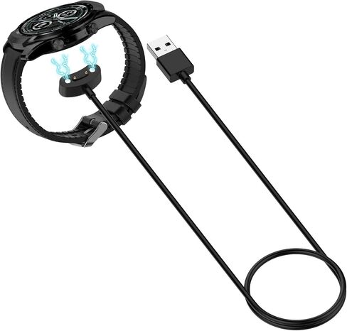 شاحن متوافق مع Ticwatch E3، كابل شحن بديل، قاعدة سلك، محطة USB، ملحقات محول حامل لساعة Ticwatch E3 وTicwatch Pro3 الذكية - أسود (أسود) in Saudi Arabia
