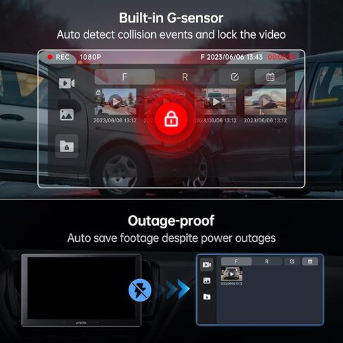كاميرا AC-FHD02DV FHD 1080P على لوحة القيادة DVR، تشغيل مسار GPS، زاوية واسعة 136 درجة، WDR، رؤية ليلية، وضع انتظار السيارة على مدار 24 ساعة، مستشعر G، تسجيل حلقي، مقاوم للانقطاع، يدعم 128 جيجابايت بحد أقصى، فقط لسلسلة X10 in Kuwait
