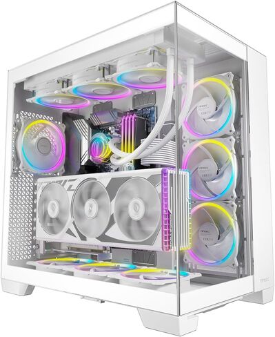 Antec C8 Wood, Fans not Included, Wooden Front Panel, Dual-Chamber Layout, Type-C, 360mm Radiator Support, Seamless TG Front & Side Panels, RTX 40 Compatible, Full-Tower E-ATX PC Case in Saudi Arabia