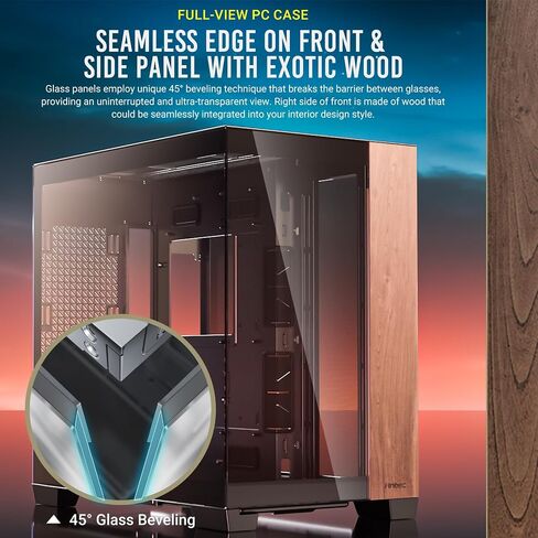 Antec C8 Wood, Fans not Included, Wooden Front Panel, Dual-Chamber Layout, Type-C, 360mm Radiator Support, Seamless TG Front & Side Panels, RTX 40 Compatible, Full-Tower E-ATX PC Case in Saudi Arabia