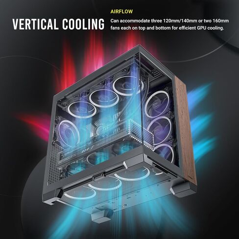 Antec C8 Wood, Fans not Included, Wooden Front Panel, Dual-Chamber Layout, Type-C, 360mm Radiator Support, Seamless TG Front & Side Panels, RTX 40 Compatible, Full-Tower E-ATX PC Case in Saudi Arabia