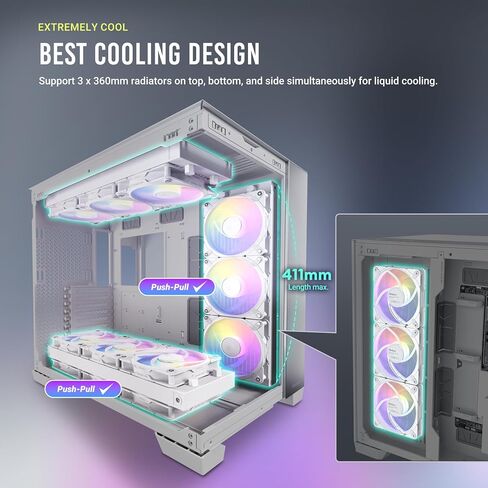 خشب Antec C8، المراوح غير متضمنة، لوحة أمامية خشبية، تخطيط مزدوج الغرفة، نوع C، دعم مشعاع 360 مم، لوحات أمامية وجانبية غير ملحومة TG، متوافقة مع RTX 40، حافظة كمبيوتر E-ATX كاملة البرج in Kuwait