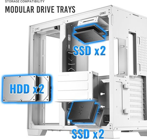 خشب Antec C8، المراوح غير متضمنة، لوحة أمامية خشبية، تخطيط مزدوج الغرفة، نوع C، دعم مشعاع 360 مم، لوحات أمامية وجانبية غير ملحومة TG، متوافقة مع RTX 40، حافظة كمبيوتر E-ATX كاملة البرج in Kuwait