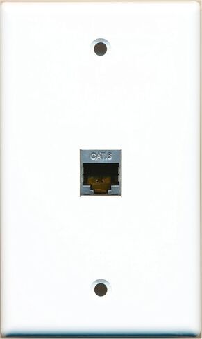 RiteAV - 1 Port Cat6 Shielded Female-Female Wall Plate - Light Almond in Kuwait