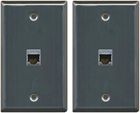 RiteAV - 1 Port Cat6 Shielded Female-Female Wall Plate - Light Almond in Kuwait
