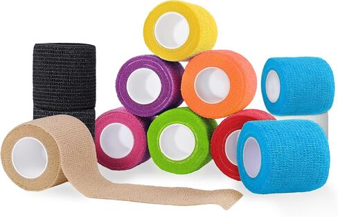 6 Pack Self Adhesive Bandage Wrap 2 Inch X 5 Yards Athletic Tape, Elastic Self Adherent Tape for Ankle, Wrist, Bandage Tape (Colorful) in Saudi Arabia