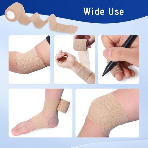 6 Pack Self Adhesive Bandage Wrap 2 Inch X 5 Yards Athletic Tape, Elastic Self Adherent Tape for Ankle, Wrist, Bandage Tape (Colorful) in Saudi Arabia