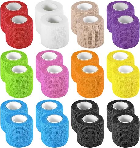 6 Pack Self Adhesive Bandage Wrap 2 Inch X 5 Yards Athletic Tape, Elastic Self Adherent Tape for Ankle, Wrist, Bandage Tape (Colorful) in Saudi Arabia