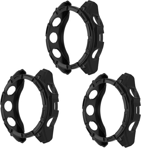 3Pack Watch Case Cover Compatible with Garmin Fenix 8 47mm(Not The Fenix 8 47mm Solar) Smartwatch Cover Soft TPU Protective Case (Black,Black,Black) in Saudi Arabia