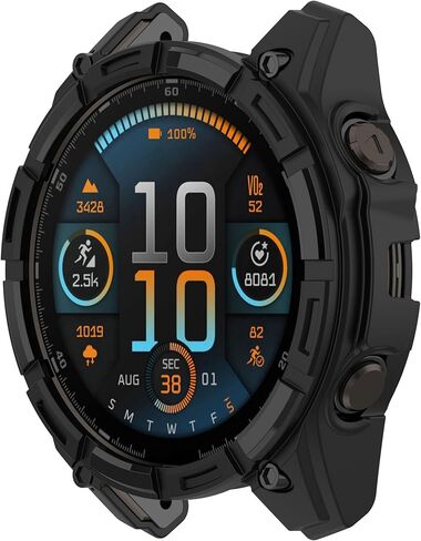3Pack Watch Case Cover Compatible with Garmin Fenix 8 47mm(Not The Fenix 8 47mm Solar) Smartwatch Cover Soft TPU Protective Case (Black,Black,Black) in Saudi Arabia