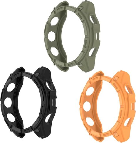 3Pack Watch Case Cover Compatible with Garmin Fenix 8 47mm(Not The Fenix 8 47mm Solar) Smartwatch Cover Soft TPU Protective Case (Black,Black,Black) in Saudi Arabia