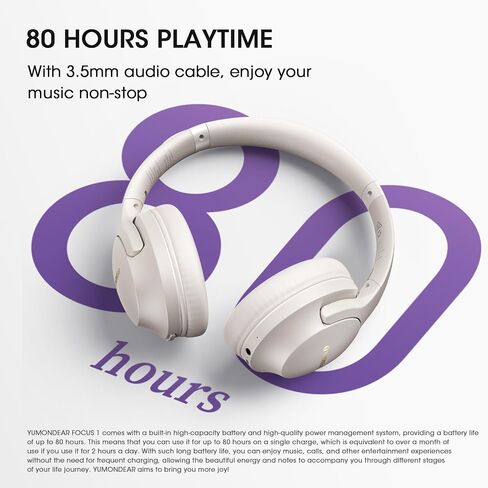 YUMONDEAR Bluetooth Headphones Over Ear, 80H Playtime, HiFi Stereo, 3 EQ | Soft Memory Foam Earpads, Foldable Wireless Headphones, Bluetooth 5.4, ENC Mic, Multipoint Pairing for Home, Office & Travel in Saudi Arabia