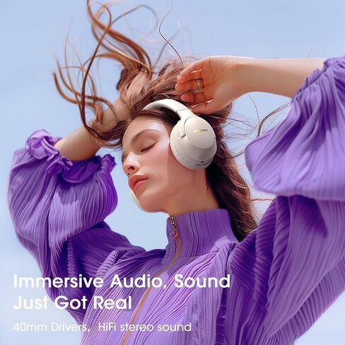YUMONDEAR Bluetooth Headphones Over Ear, 80H Playtime, HiFi Stereo, 3 EQ | Soft Memory Foam Earpads, Foldable Wireless Headphones, Bluetooth 5.4, ENC Mic, Multipoint Pairing for Home, Office & Travel in Saudi Arabia