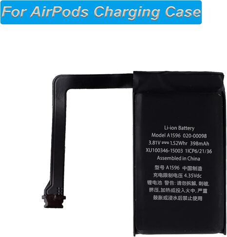 بطارية بديلة جديدة A1596 متوافقة مع حافظة شحن Apple AirPods اللاسلكية A1938 1ST و2nd بطارية بديلة in Kuwait