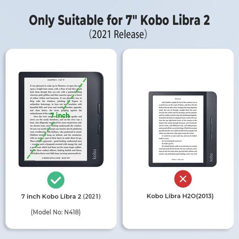 Case for 7" Kobo Libra Color (2024 Release) & Kobo Libra 2 (2021 Release) & Tolino Vision 6, Kobo Libra Colour e-Reader with Auto Wake/Sleep, Model: N428 and N418 in Saudi Arabia