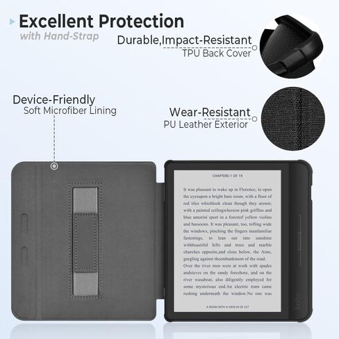 Case for 7" Kobo Libra Color (2024 Release) & Kobo Libra 2 (2021 Release) & Tolino Vision 6, Kobo Libra Colour e-Reader with Auto Wake/Sleep, Model: N428 and N418 in Saudi Arabia