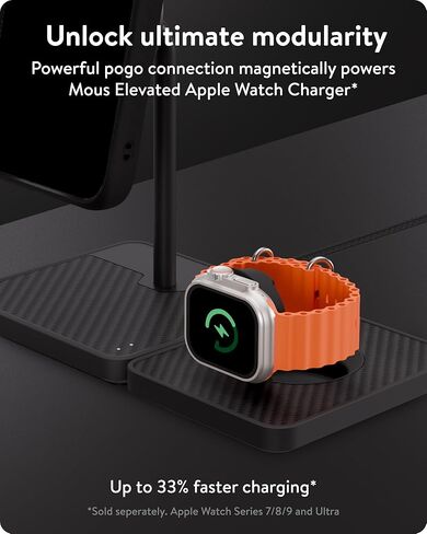Mous - 2 in 1 Wireless Charger Stand - 15W Qi2 Fast Charging - Matte Black in Saudi Arabia