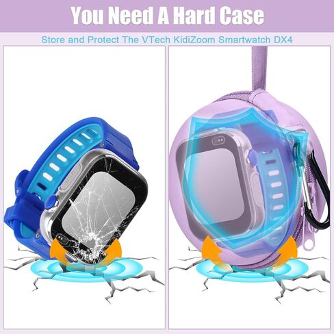 YouKnow Travel Case for Vtech KidiZoom Smartwatch DX4, DX3, DX2 / for Little Tikes Tobi/for Gizmo Watch/Watch 2, Kid Watches Carry Box for VTech Kidizoom Smartwatch (Only Case) (Purple) in Saudi Arabia