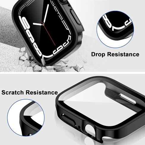 Compatible with Apple Watch Case 46mm, Super Thin PC Plated Bumper Clear Screen Protector Full Cover Shell Shockproof Frame Compatible iWatch Series 10 (Black, 46mm Series 10 (2024)) in Kuwait