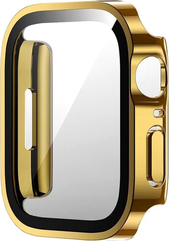 Compatible with Apple Watch Case 46mm, Super Thin PC Plated Bumper Clear Screen Protector Full Cover Shell Shockproof Frame Compatible iWatch Series 10 (Black, 46mm Series 10 (2024)) in Kuwait