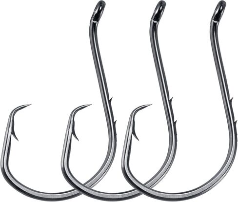 Dr.Fish 100 حزمة من خطافات الأخطبوط بايتهولدر لصيد السمك، خطافات دائرية مزدوجة، ساق شائكة مزدوجة، خطافات الطعم الحي في المياه العذبة، خطاف صيد سمك السلور، سمك السلمون المرقط، العين رمادية فاتحة اللون in Kuwait