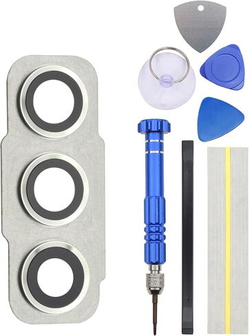 Green Rear Camera's Frame Replacement for Samsung Galaxy S21 FE 5G with Camera's Glass Cover Pre-Install Adhesive and Installation Tool Kit in Saudi Arabia