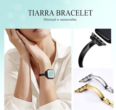 Missair Thin Band Compatible with Apple Watch 38mm 40mm 41mm 42mm 44mm 45mm 46mm 49mm for Women, Slim Bracelet Designer Dressy Stainless Steel Metal Strap for iWatch Series 10 9 8 7 6 5 4 3 SE Ultra in Saudi Arabia