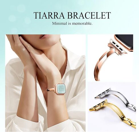 Missair Thin Band Compatible with Apple Watch 38mm 40mm 41mm 42mm 44mm 45mm 46mm 49mm for Women, Slim Bracelet Designer Dressy Stainless Steel Metal Strap for iWatch Series 10 9 8 7 6 5 4 3 SE Ultra in Saudi Arabia