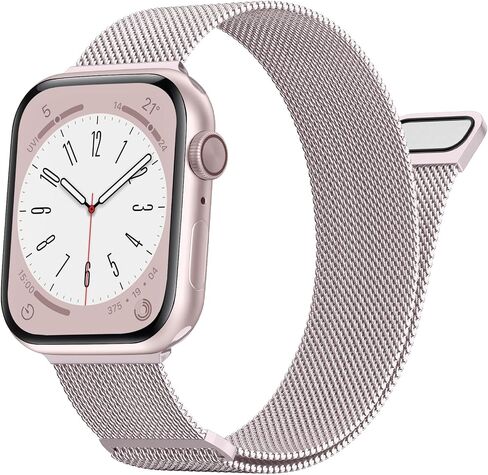سوار معدني JKD متوافق مع أساور ساعة Apple للنساء والرجال 40 مم 41 مم 38 مم 44 مم 45 مم 46 مم 42 مم 49 مم، مشبك حزام مغناطيسي شبكي من الفولاذ المقاوم للصدأ لـ iWatch Ultra 2، السلسلة 10 9 8 7 6 5 4 3 2 1 SE in Kuwait