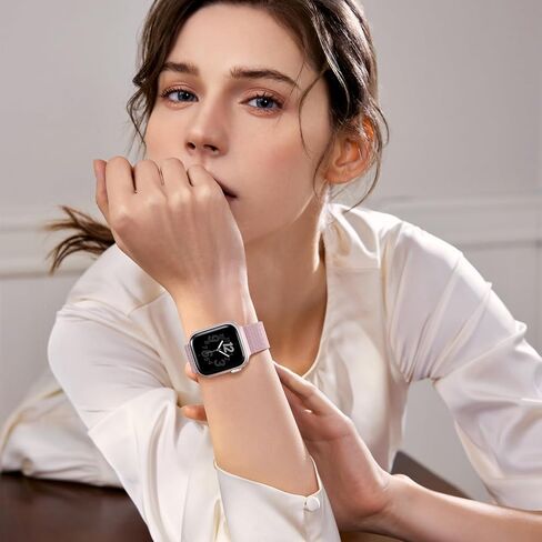 سوار معدني JKD متوافق مع أساور ساعة Apple للنساء والرجال 40 مم 41 مم 38 مم 44 مم 45 مم 46 مم 42 مم 49 مم، مشبك حزام مغناطيسي شبكي من الفولاذ المقاوم للصدأ لـ iWatch Ultra 2، السلسلة 10 9 8 7 6 5 4 3 2 1 SE in Kuwait