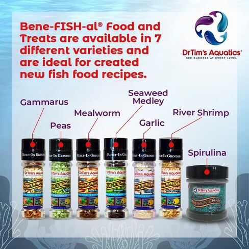 DrTim's Aquatics - طعام Bene-Fish-al® وحلوياته - مُحسِّن طعام الأسماك - لأسماك المياه العذبة أو الأسماك البحرية - 0.31 أونصة. طاحونة - دودة الدقيق in Kuwait