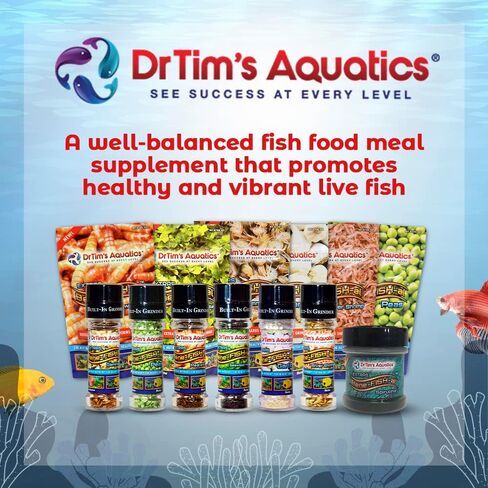 DrTim's Aquatics - طعام Bene-Fish-al® وحلوياته - مُحسِّن طعام الأسماك - لأسماك المياه العذبة أو الأسماك البحرية - 0.31 أونصة. طاحونة - دودة الدقيق in Kuwait