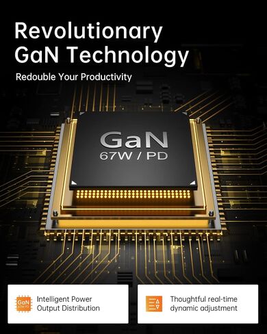 شاحن SELORE USB C، كتلة شاحن سريع 67 وات ومنفذين GaN، شاحن حائط مدمج قابل للطي مع كابل شاحن 100 وات من النوع C لأجهزة MacBook Pro/Air، iPhone 15 14، Apple Watch، iPad Pro، Galaxy S23، Pixel إلخ in Kuwait