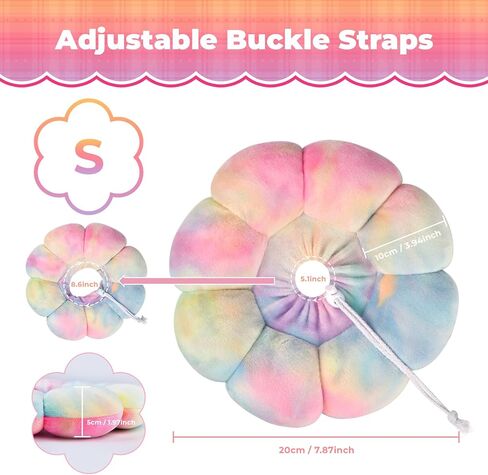 Flower Cat Cone, Uadonile Adjustable Cat Cone Collar, Soft Dog Elizabethan Collar Recovery E Collar After Surgery, Recovery E-Collar for Kittens/Puppies and Cats Recovery(Tie-dye Rose Purple, S) in Saudi Arabia