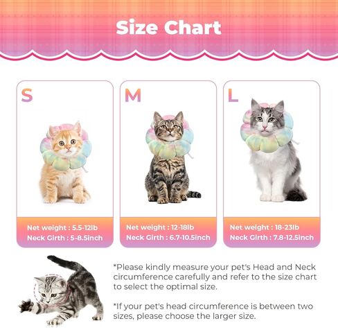 Flower Cat Cone, Uadonile Adjustable Cat Cone Collar, Soft Dog Elizabethan Collar Recovery E Collar After Surgery, Recovery E-Collar for Kittens/Puppies and Cats Recovery(Tie-dye Rose Purple, S) in Saudi Arabia